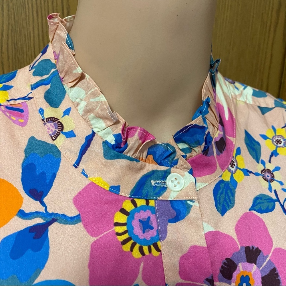 J. Crew Liberty Fabric Pavillion MIDI Length Floral Spring Dress Sleeveless - Picture 5 of 12